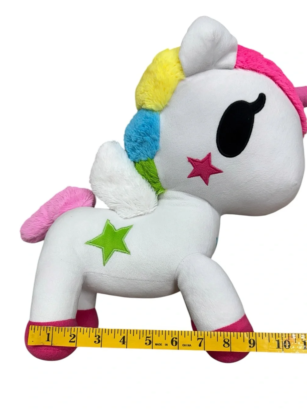 Tokidoki Stellina Unicorno Plush Rainbow Mane Unicorn Toy - White and Pink